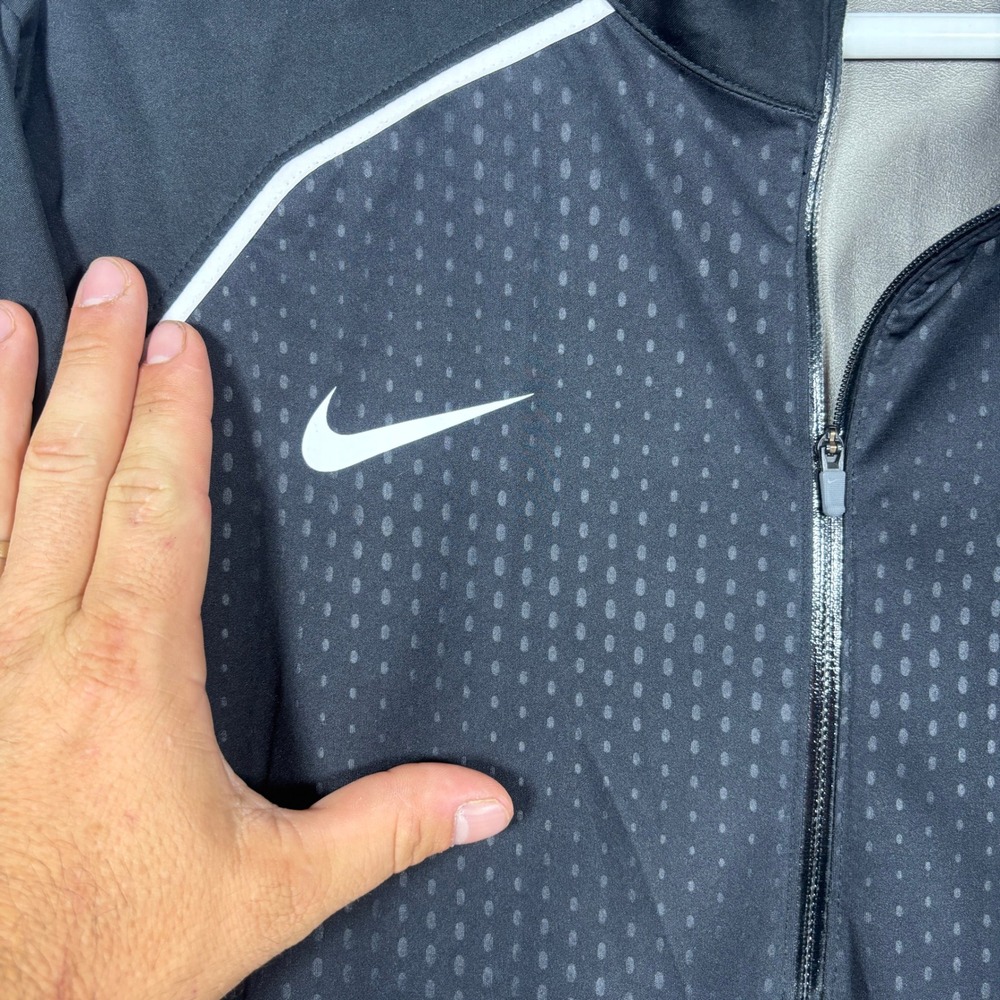 Nike Pullover Mens L Black 1/4 Zip Panther Athletic Sleeve Pocket Reflective - Picture 3 of 9